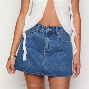 Beginning Boutique Blue Denim Mini Skirt